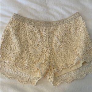 Cream Lace Shorts